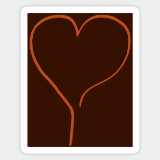 My Warm Orange Heart on the right line  - Oneliner Sticker